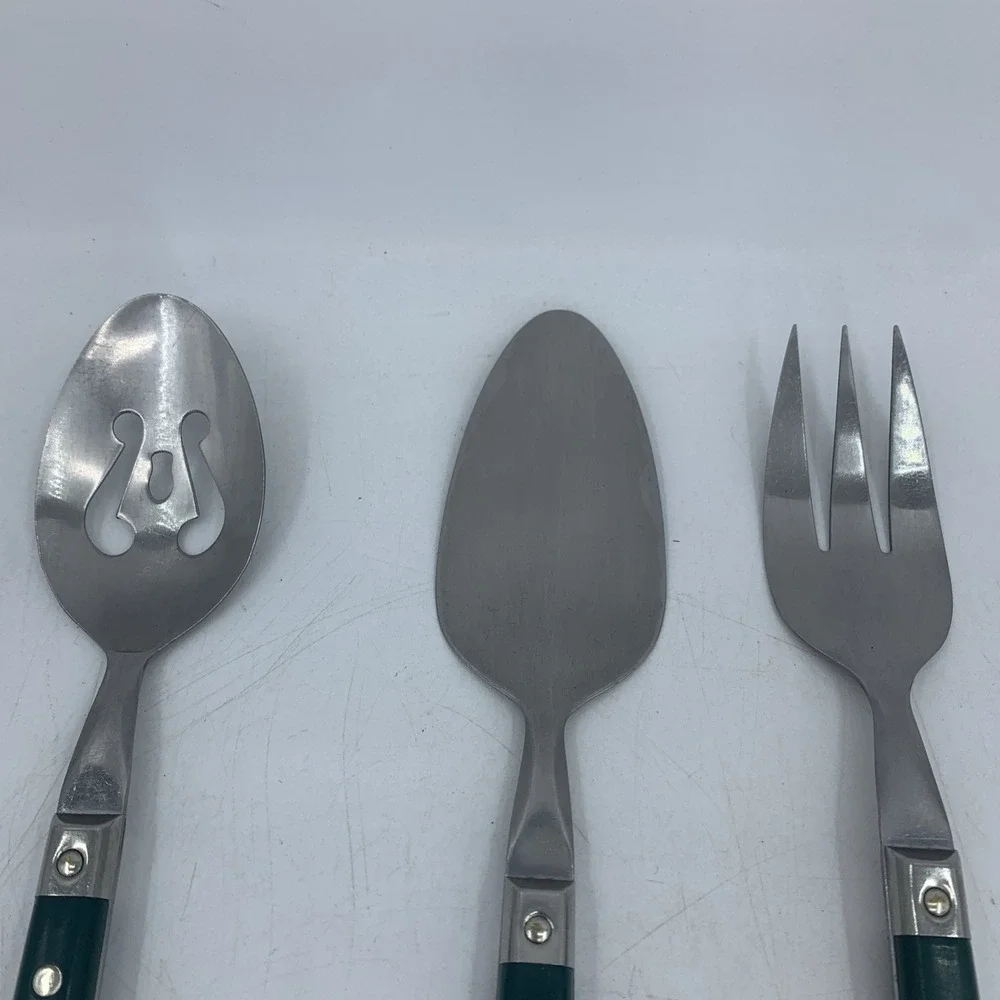 Vintage Ginkgo International Le Prix 3 PC Stainless‎ Steel Hostess Serving Set